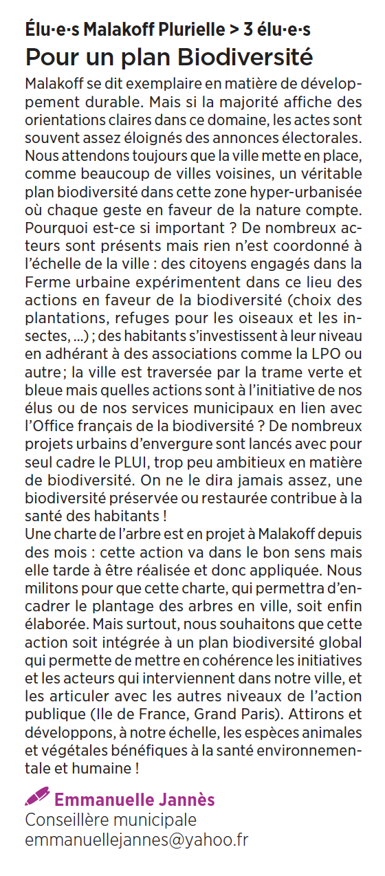 tribune charte de l'arbre Emmanuel Jannès 2025